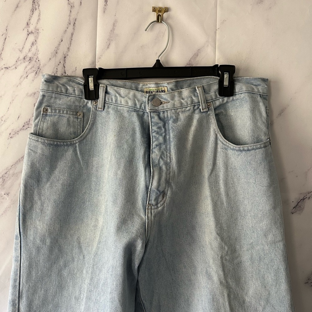VTG EARLY 90S GUESS GREEN TAG HIGH WAIST DENIM JEANS 36/32 - Picture 8 of 14